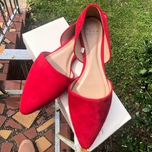 Suede Red Flats